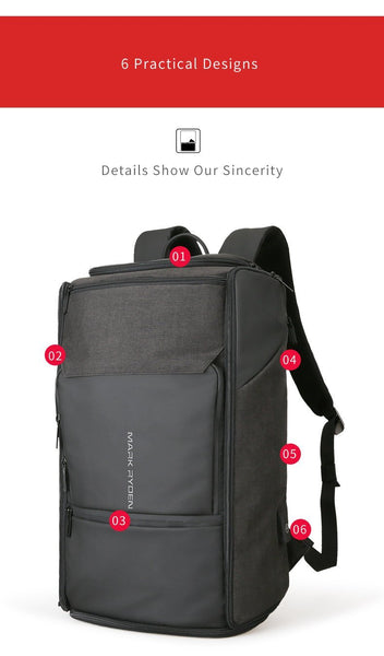 New High Capacity USB Recharging Backpack 180 Degree Travel Bag Fit for 17.3 Inches Laptop New Design Bag