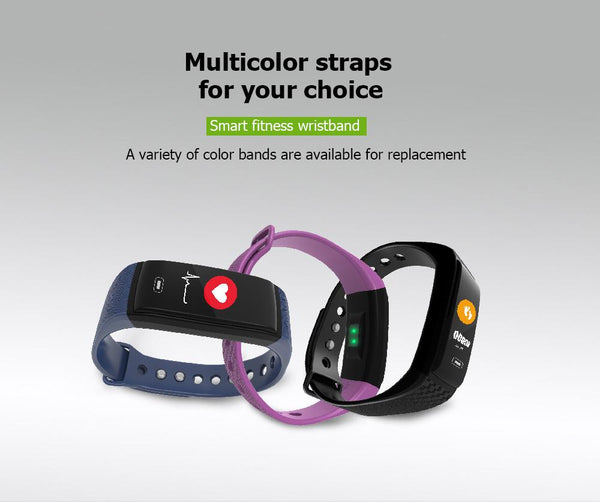 New Fitness Smart Bracelet Waterproof Real-Time Monitor Dynamic Heart Rate Sport  Fitness Wristband Support USB-Charge Watch