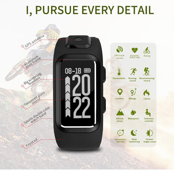 New GPS Sports Smart Band Heart Rate Sleep Monitor Smart Wristband IP68 Waterproof Call SMS Display Smart Bracelet