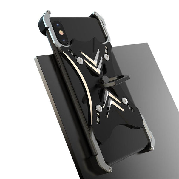 New Luxury Case Frame Aluminum Back Cover Phone Case with Ring Holder for Apple iPhone 11 Pro Max XR XS X 8 Series