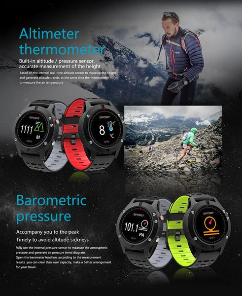 New OLED Real-time Heart Rate Sleep Monitor GPS Multi-Sport Mode Outdoor Altimeter Bluetooth Smart Watch IOS Android