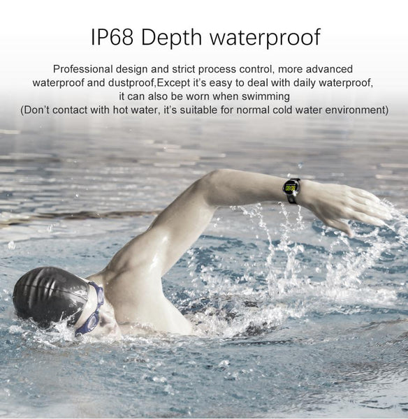 New Intelligent Color Screen Smart Band IP68 Waterproof Heart Rate Blood Pressure Oxygen Monitoring Bracelet