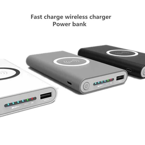 New Model Qi Wireless Charger Fast Charge Power Bank External Battery 10000mah For Samsung Galaxy & iPhone Series