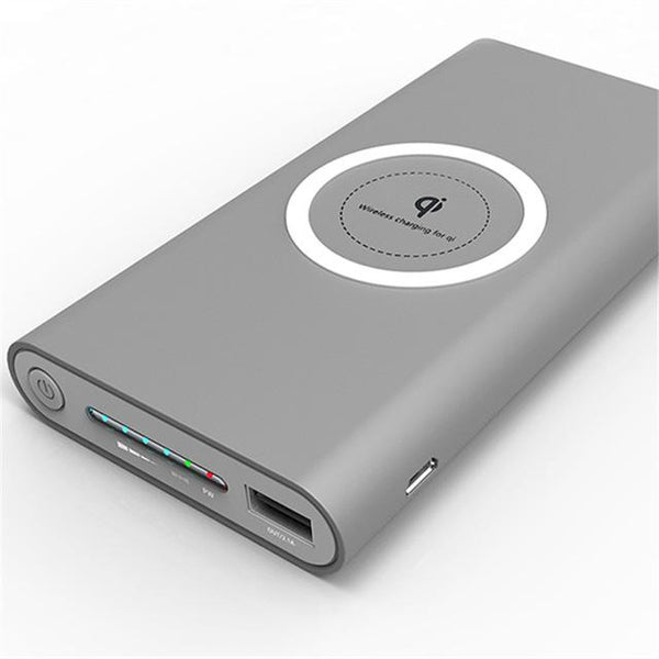 New Model Qi Wireless Charger Fast Charge Power Bank External Battery 10000mah For Samsung Galaxy & iPhone Series