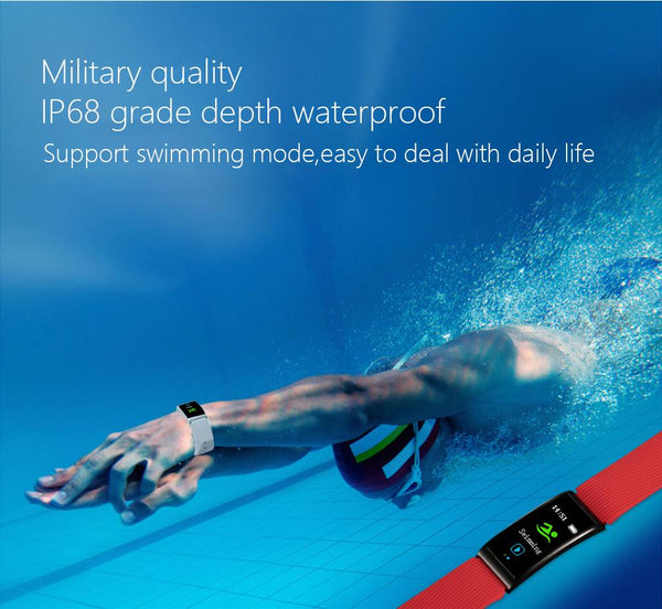 New IP68 Waterproof Smart Fitness Bracelet Pedometer Blood Pressure Smart Wristband Android iOS Activity Tracker