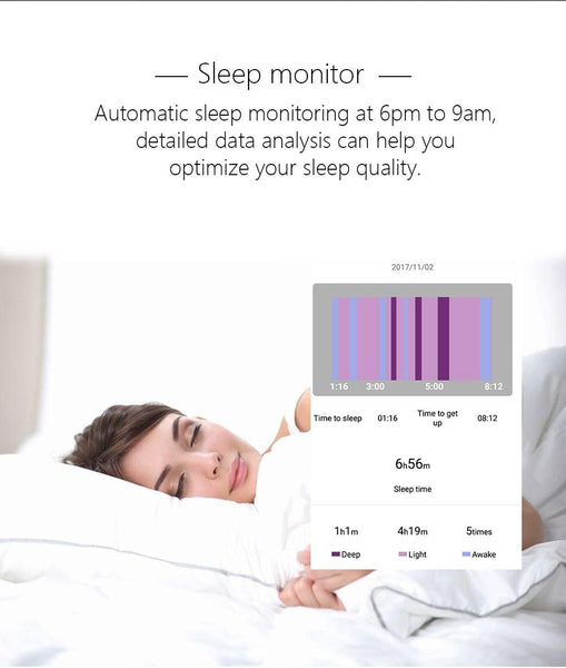 New IP68 Waterproof Smart Fitness Bracelet Pedometer Blood Pressure Smart Wristband Android iOS Activity Tracker