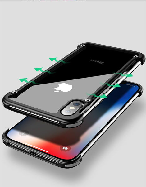 New Dynamic Metal Luxury Ultra Slim Light Protective Shell Case Cover for iPhone X Metal Bumper