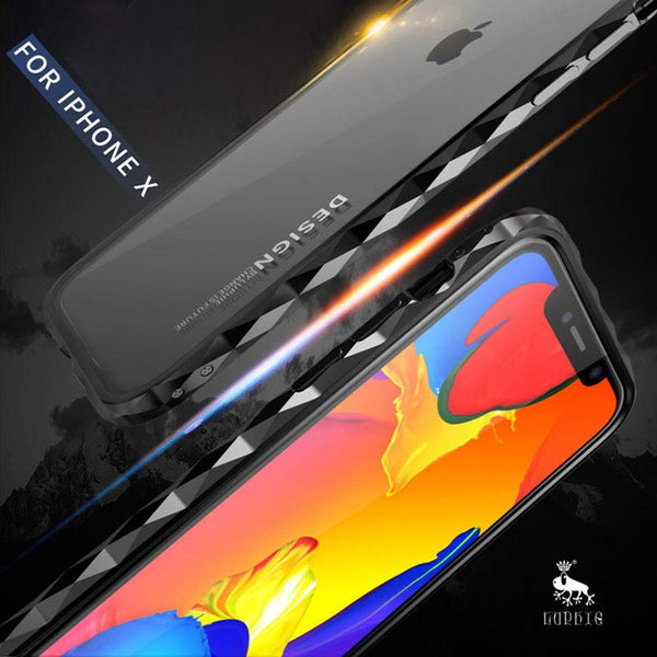 New Diamond-Patterned Class Protection Luxury Aluminum Metal Bumper Frame for iphone X