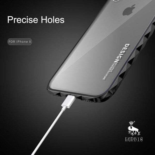 New Diamond-Patterned Class Protection Luxury Aluminum Metal Bumper Frame for iphone X