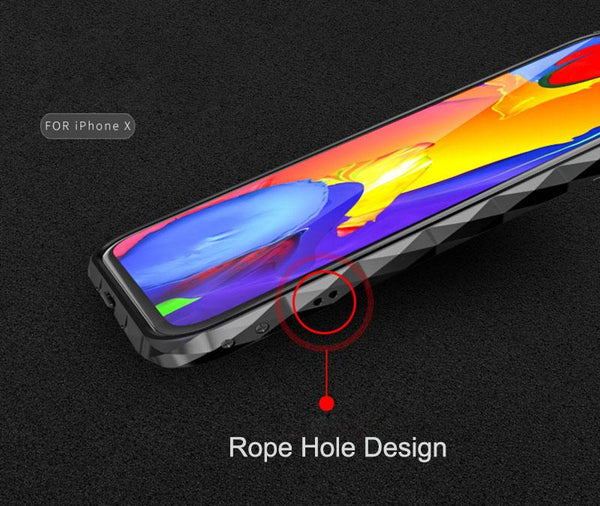 New Diamond-Patterned Class Protection Luxury Aluminum Metal Bumper Frame for iphone X