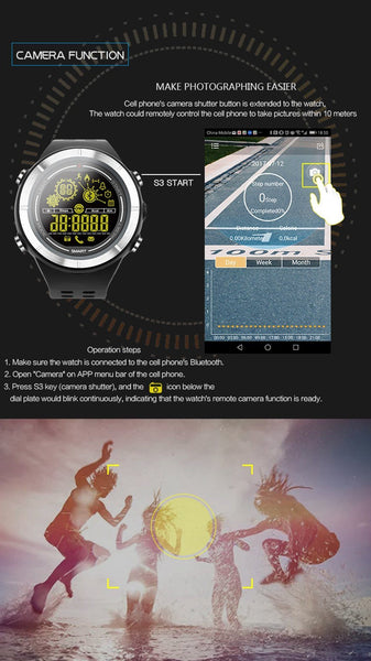 New Sports Bluetooth Smartwatch Waterproof Wristwatch with Fitness Tracker Pedometer Stopwatch for iOS android phones