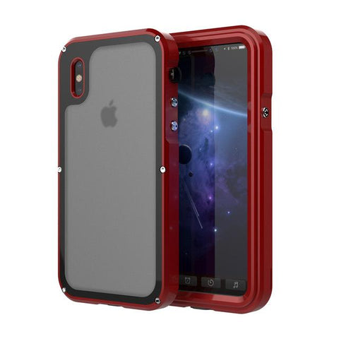 New Luxury Heavy Duty Hybrid Cover Metal Coque Armor Shockproof Aluminum Case for iPhone X 10