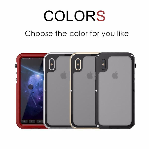 New Luxury Heavy Duty Hybrid Cover Metal Coque Armor Shockproof Aluminum Case for iPhone X 10