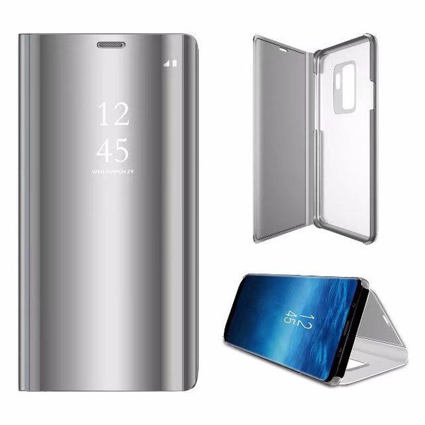 New Luxury Protective Flip Phone Case Mirror Clear View Cover with Stand for iPhone 16 15 14 13 Pro Max Series