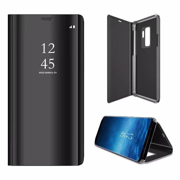 New Luxury Protective Flip Phone Case Mirror Clear View Cover with Stand for iPhone 16 15 14 13 Pro Max Series