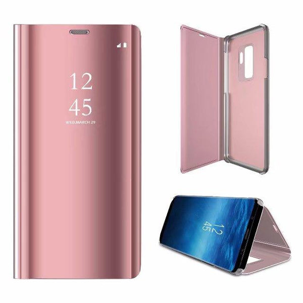 New Luxury Protective Flip Phone Case Mirror Clear View Cover with Stand for iPhone 16 15 14 13 Pro Max Series