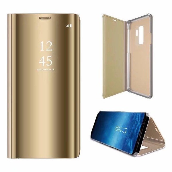 New Luxury Protective Flip Phone Case Mirror Clear View Cover with Stand for iPhone 16 15 14 13 Pro Max Series