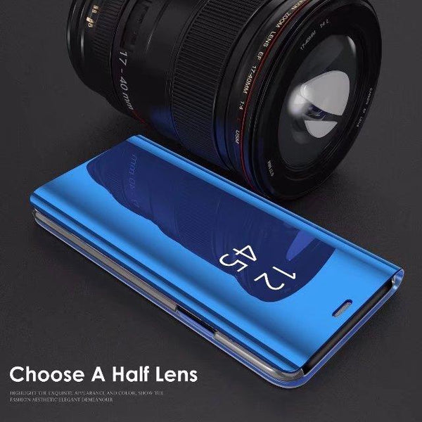 New Luxury Protective Flip Phone Case Mirror Clear View Cover with Stand for iPhone 16 15 14 13 Pro Max Series