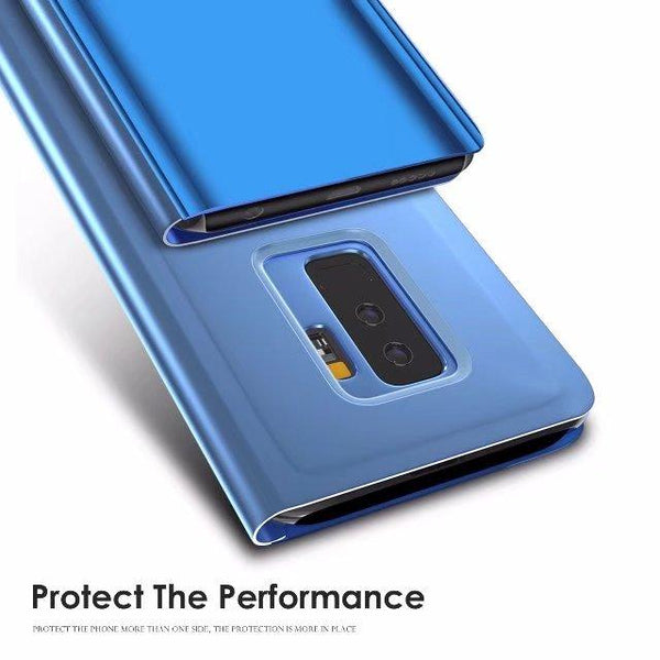 New Luxury Protective Flip Phone Case Mirror Clear View Cover with Stand for iPhone 16 15 14 13 Pro Max Series