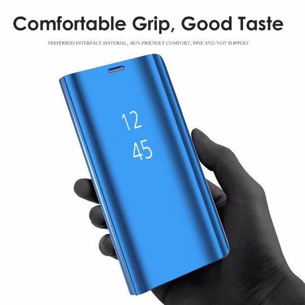 New Luxury Protective Flip Phone Case Mirror Clear View Cover with Stand for iPhone 16 15 14 13 Pro Max Series
