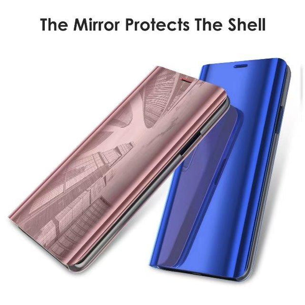 New Luxury Protective Flip Phone Case Mirror Clear View Cover with Stand for iPhone 16 15 14 13 Pro Max Series