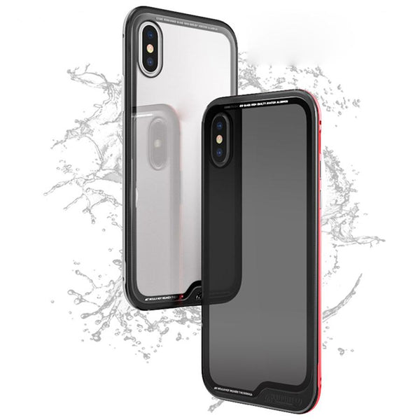 New Luxury Ultra Slim and Light Metallic Bumper with Transparent Back Cover Fitted Case for iPhone X