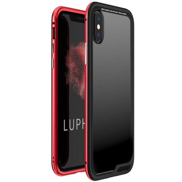 New Luxury Ultra Slim and Light Metallic Bumper with Transparent Back Cover Fitted Case for iPhone X