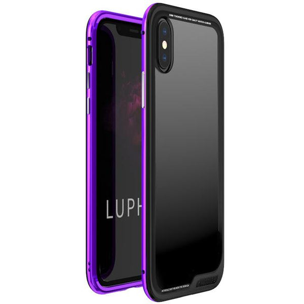 New Luxury Ultra Slim and Light Metallic Bumper with Transparent Back Cover Fitted Case for iPhone X