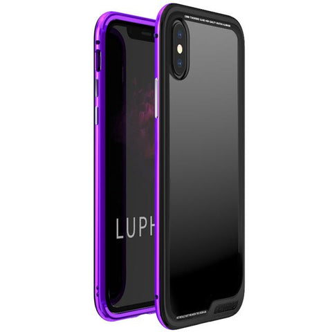 New Luxury Ultra Slim and Light Metallic Bumper with Transparent Back Cover Fitted Case for iPhone X