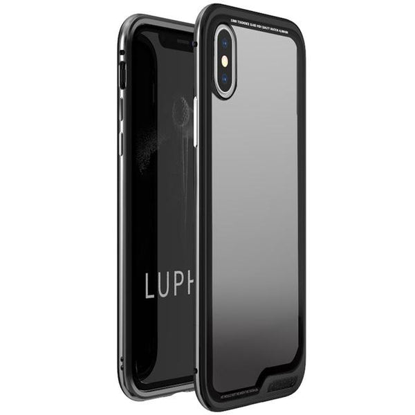 New Luxury Ultra Slim and Light Metallic Bumper with Transparent Back Cover Fitted Case for iPhone X