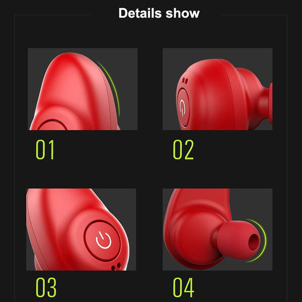 New Wireless Sports Bluetooth Earphones Headphones Headset Wireless 3D Stereo Headsets with Power Bank