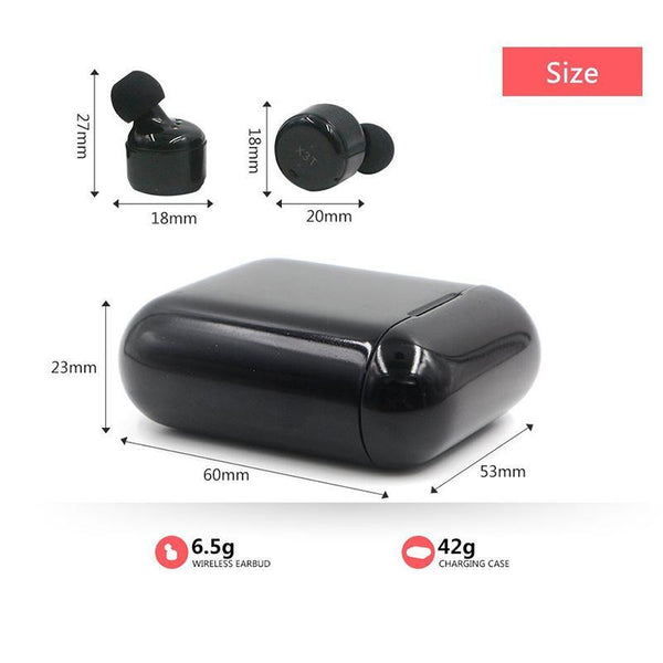 New True Wireless Earbuds TWS Mini Headphone Bluetooth In-Ear Earphone with 600mAH Charger Box for Android IOS Phone