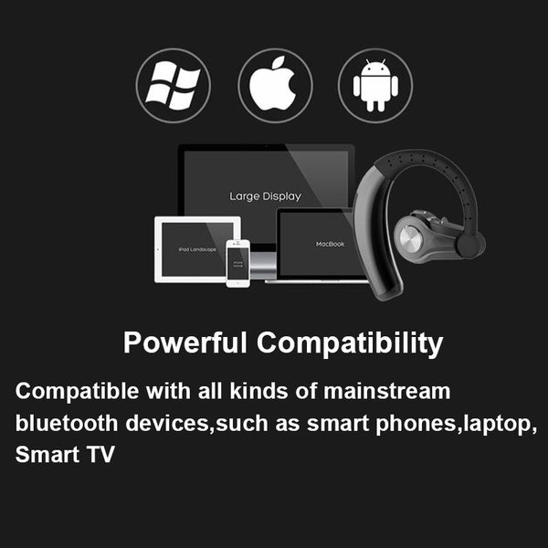 New Wireless Bluetooth Headphones Ear Hooks Earphone with Microphone Ear Headset for Android IOS Windows