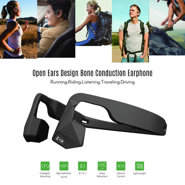 New Wireless Open-Ear Stereo Bone Conduction Headphone Earphone Headset Bluetooth 4.1 IPX6 Waterproof Hands Free with Microphone