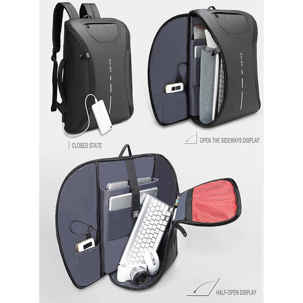 New Smart Multifunctional Laptop Computer Backpack Casual Business Travel Bag with External USB Charger for Mobile Phones