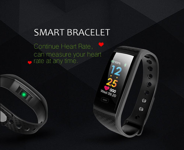 New Fitness Smart Bracelet Waterproof Real-Time Monitor Dynamic Heart Rate Sport  Fitness Wristband Support USB-Charge Watch
