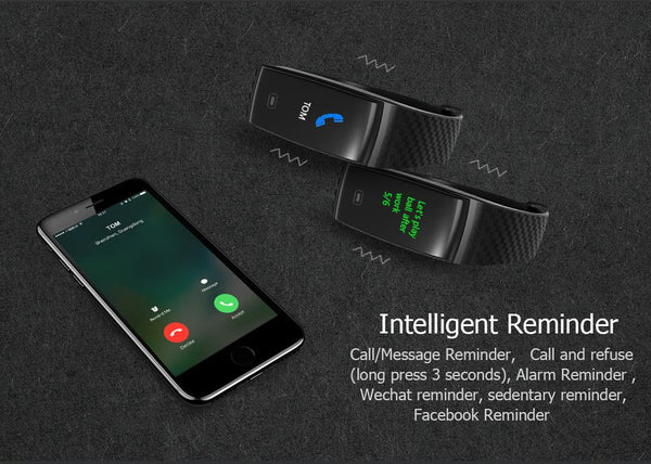 New Fitness Smart Bracelet Waterproof Real-Time Monitor Dynamic Heart Rate Sport  Fitness Wristband Support USB-Charge Watch