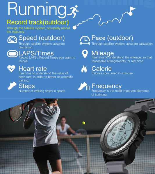 New GPS Sport Smart Watch Waterproof Sleep Heart Rate Monitor Thermometer Altimeter Pedometer GPS Smartwatch for IOS Android Windows