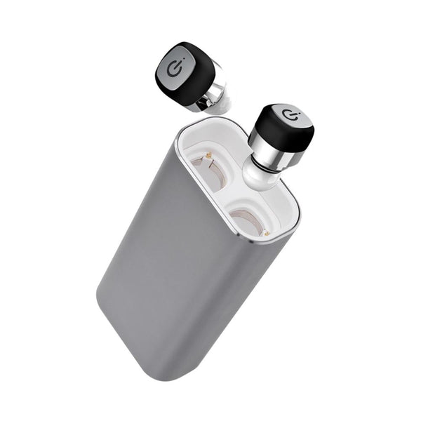New TWS True Wireless Bluetooth 4.2 Earphone IPX7 Waterproof In-Ear Mini Stereo Earbuds Sports Headset w/ Mic 2100mAh Power Bank
