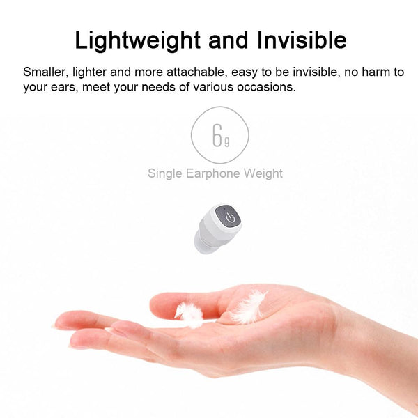 New TWS True Wireless Bluetooth 4.2 Earphone IPX7 Waterproof In-Ear Mini Stereo Earbuds Sports Headset w/ Mic 2100mAh Power Bank