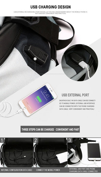 New Business Casual Men's Backpack USB Charge 14 Inch Laptop Computer Backpacks Travel Mochila