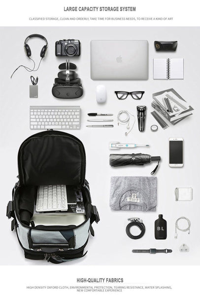 New Business Casual Men's Backpack USB Charge 14 Inch Laptop Computer Backpacks Travel Mochila