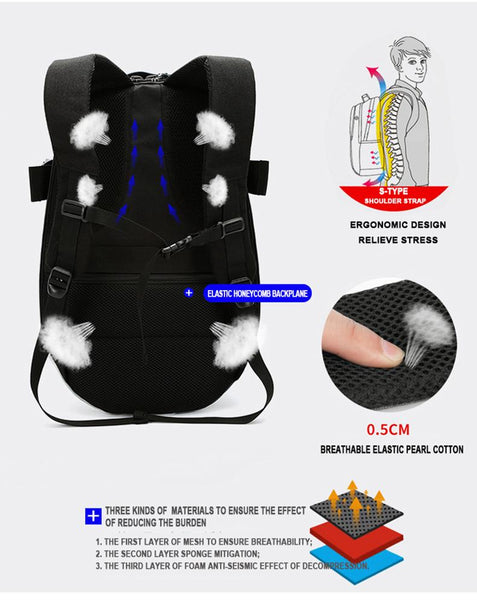 New Business Casual Men's Backpack USB Charge 14 Inch Laptop Computer Backpacks Travel Mochila