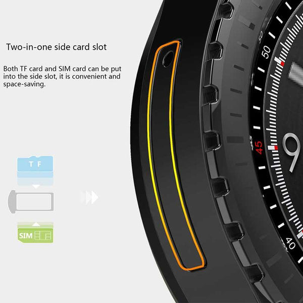 New Leather-Banded Smartwatch with 1.3 Inch Heart Rate Monitor Anti-Lost Support SIM/TF Card Smart Watch for IOS Android Windows