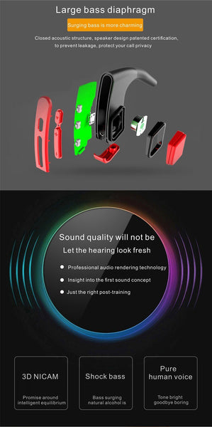 New Open Ear Bluetooth Headphones Bone Conduction Wireless Headset Auriculare Outdoor Sports 3D Stereo Ear Hook