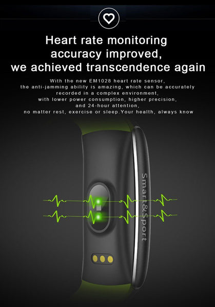 New IP68 Waterproof Smartband Watch Blood Pressure Heart Rate Monitor Smart Bracelet Fitness Tracker Bluetooth Wristband