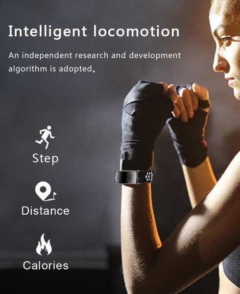 New IP68 Waterproof Smartband Watch Blood Pressure Heart Rate Monitor Smart Bracelet Fitness Tracker Bluetooth Wristband