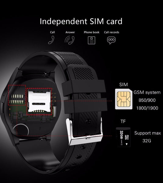 New Fitness Sports Smart Watch w/ Camera Bluetooth Wristwatch Tracker Smartwatch for Android IOS phone