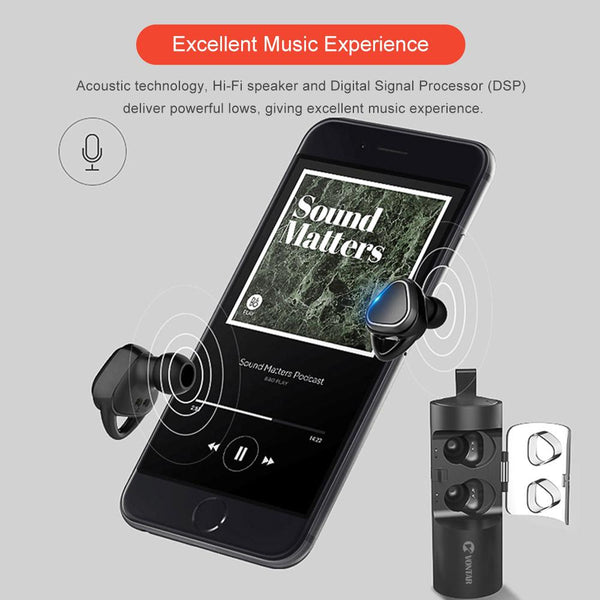 New TWS Sweatproof Mini Wireless Earbuds Twins Earphone Bluetooth Headphones With Battery Case Hands Free Headsets