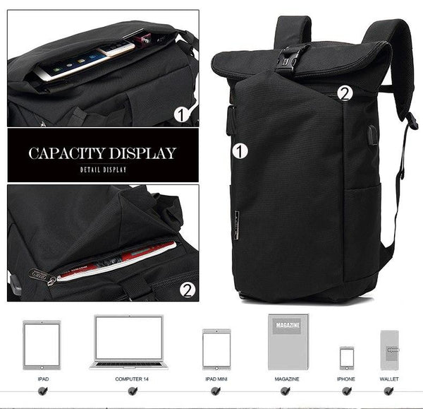 New Leisure Wearable Breathable Anti-Theft USB Laptop Backpack Computer Urban Business Travel